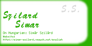 szilard simar business card